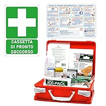 Gisinti Kit Cassetta Pronto Soccorso All.2 per Aziende Sotto 3 Lavoratori Gruppo C + Cartello PVC 30×20 Cassetta Colore Arancio