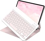 Bluetooth Keyboard for iPad 10th Generation, iPad Pro‌ 13/12.9/11 Inch, iPad Air‌/Mini‌, Samsung Galaxy & Fire Tablets, etc. Slim Portable Travel Essentials Office Computer Accessories -White
