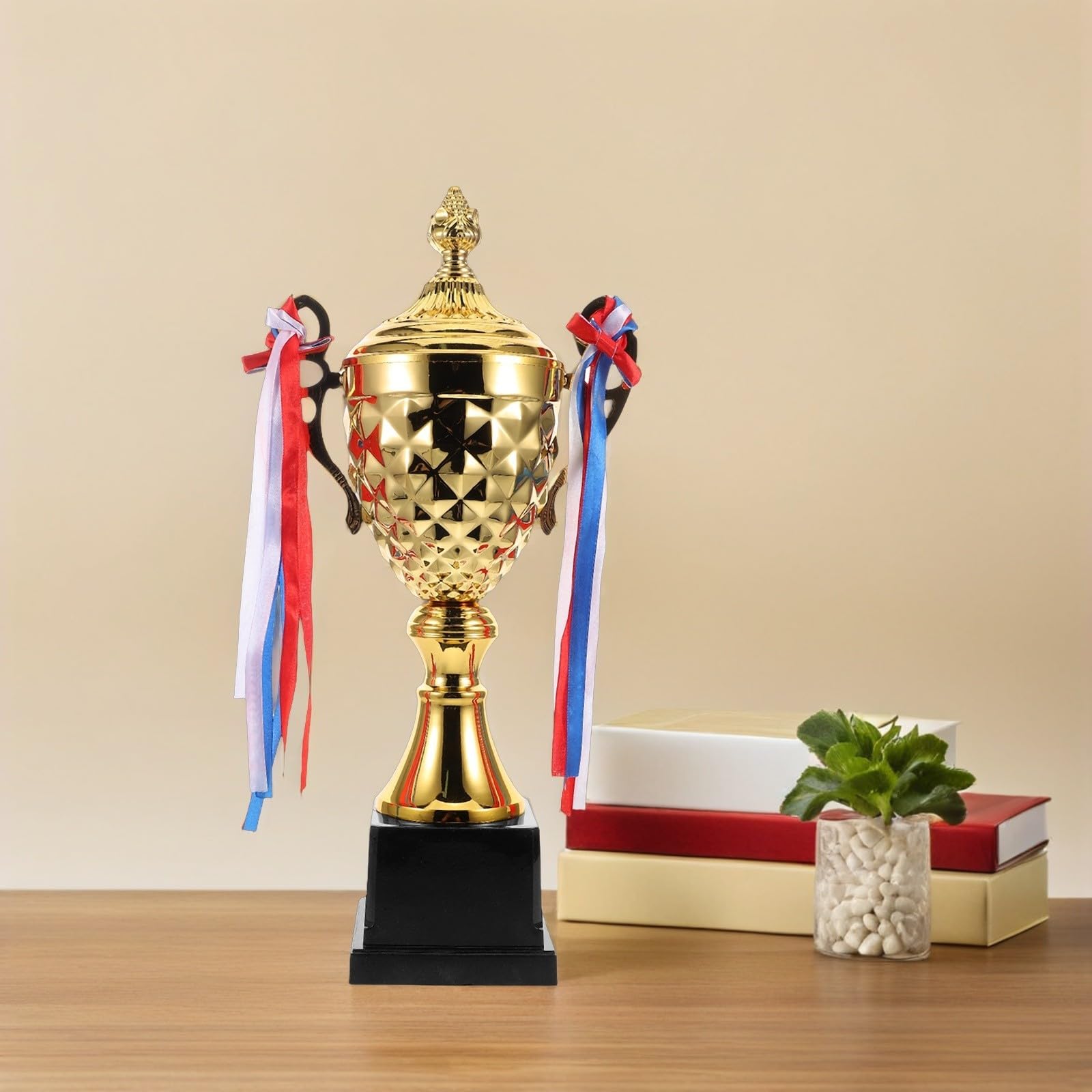 POPETPOP Trofeo Resistente al Desgaste y Brillo Duradero Diseño Creativo para Competiciones Deportivas de Metal Naranja para Ceremonias de Premiación y Colecciones