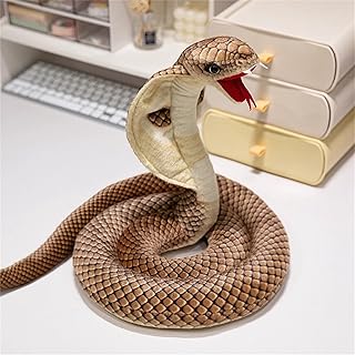 TROYSINC Plüschtier Riesige Schlange Kuscheltier Realistisches Kobra-Plüschtier Stofftier Python Plüschtiere Spielzeug Geschenk für Kinder (G,115CM)