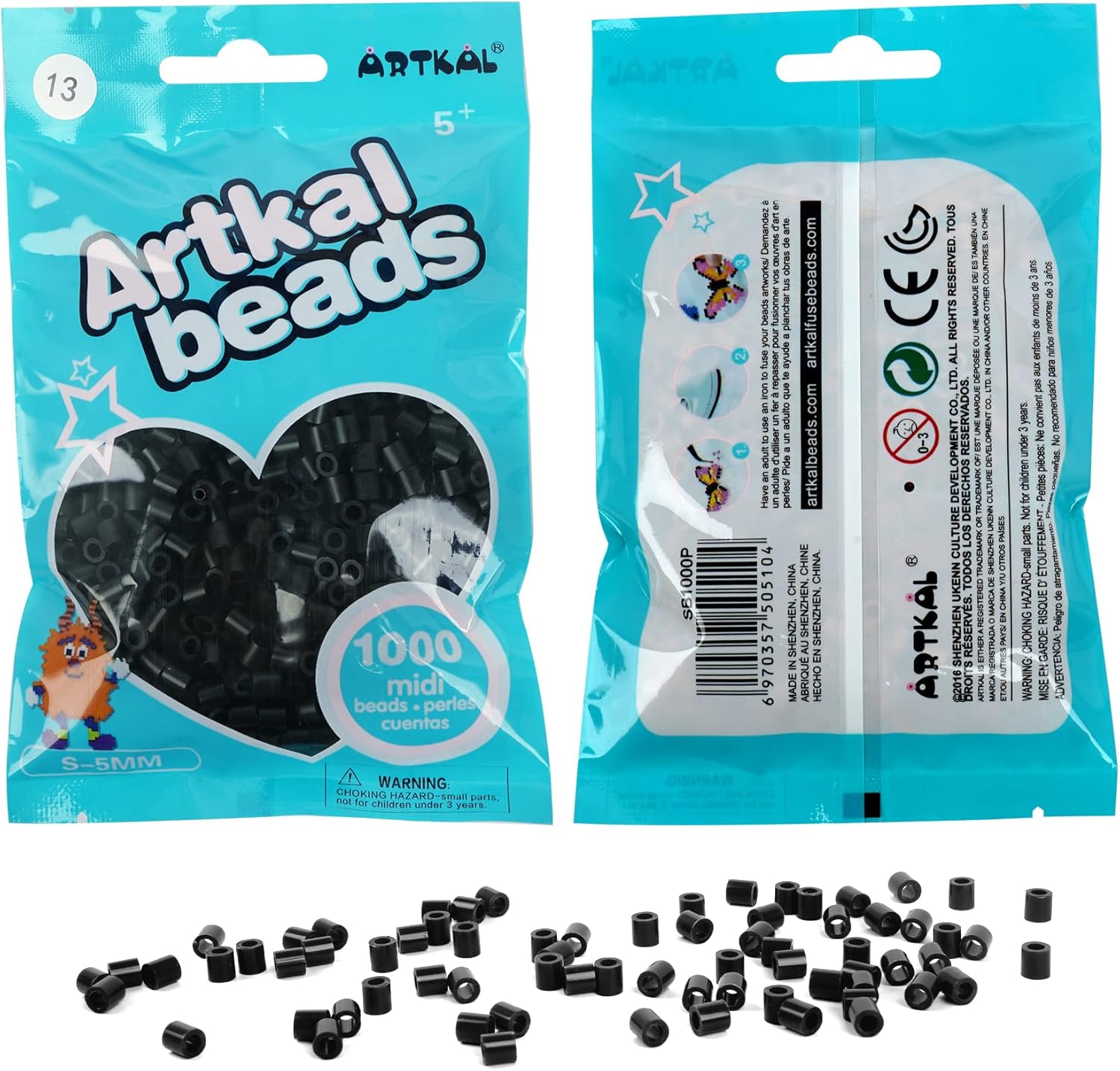 Buy ARTKAL Fuse Beads Black Iron Beads 5mm Midi Beads Melty Beads for
