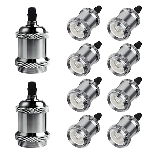 DiCUNO - Portalámparas colgante E26 E27 vintage con certificación UL, iluminación que puedes colocar tú mismo para uso industrial y decorativo,