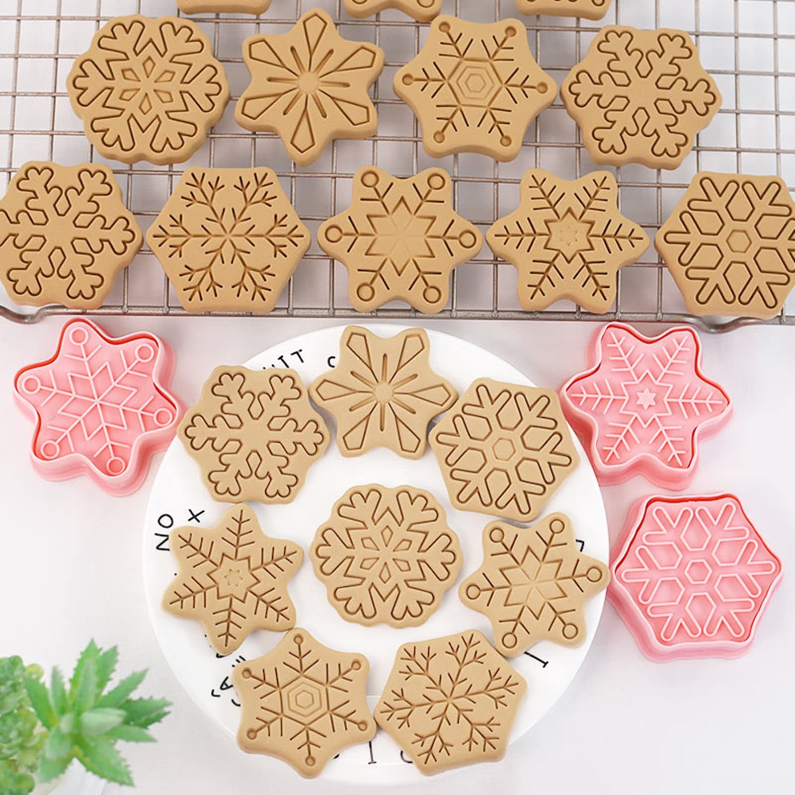 LandJoy Schneeflocken Ausstechformen - 10-teiliges Set Für Weihnachtsplätzchen