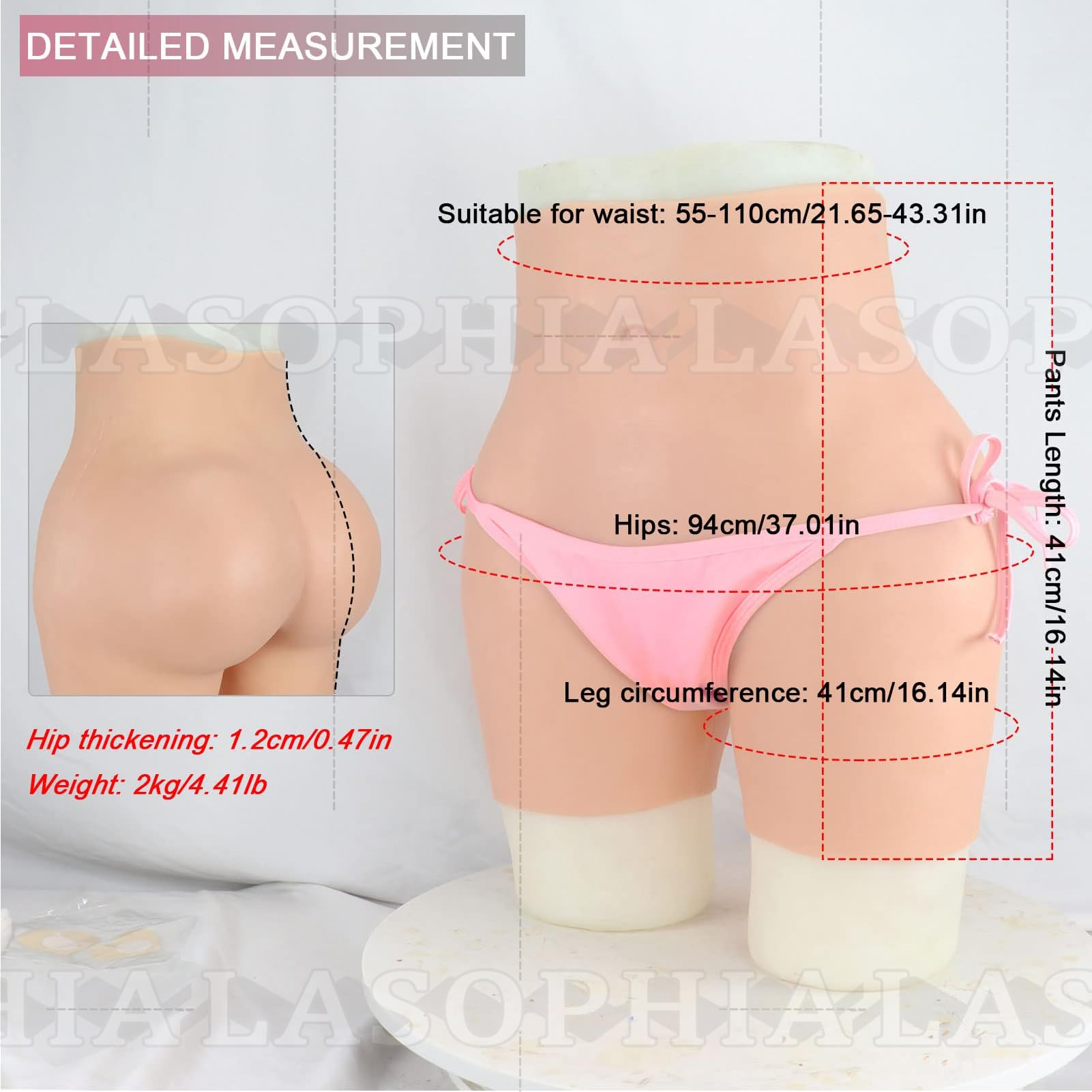 Silikon-Dummy-Vagina-Panty Falsche Muschi Hüftverstärker Unterwäsche Po-Lifter Body Shaper Push-Up-Panty für Drag Queen