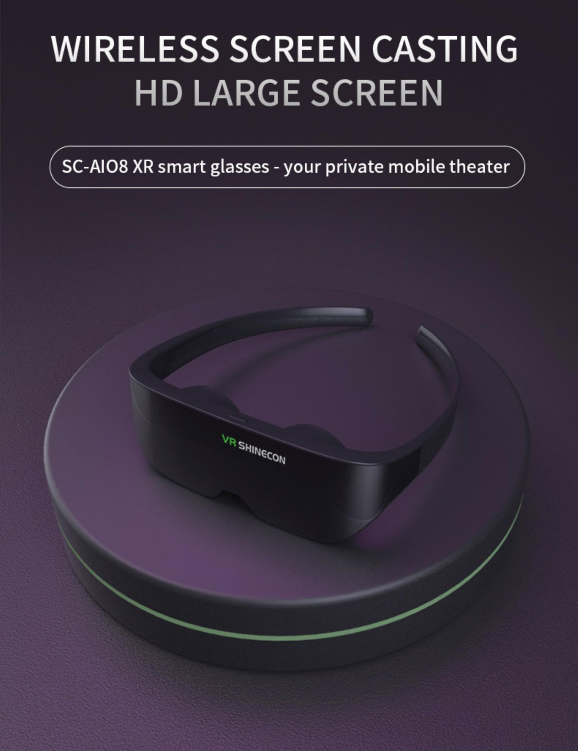 AR-Brille, Augmented-Reality-Brille, Virtual-Reality-Brille mit Immersivem Panorama-Headset, 3D-VR-Brille Kompatibel mit Smartphones für Kinder und Erwachsene