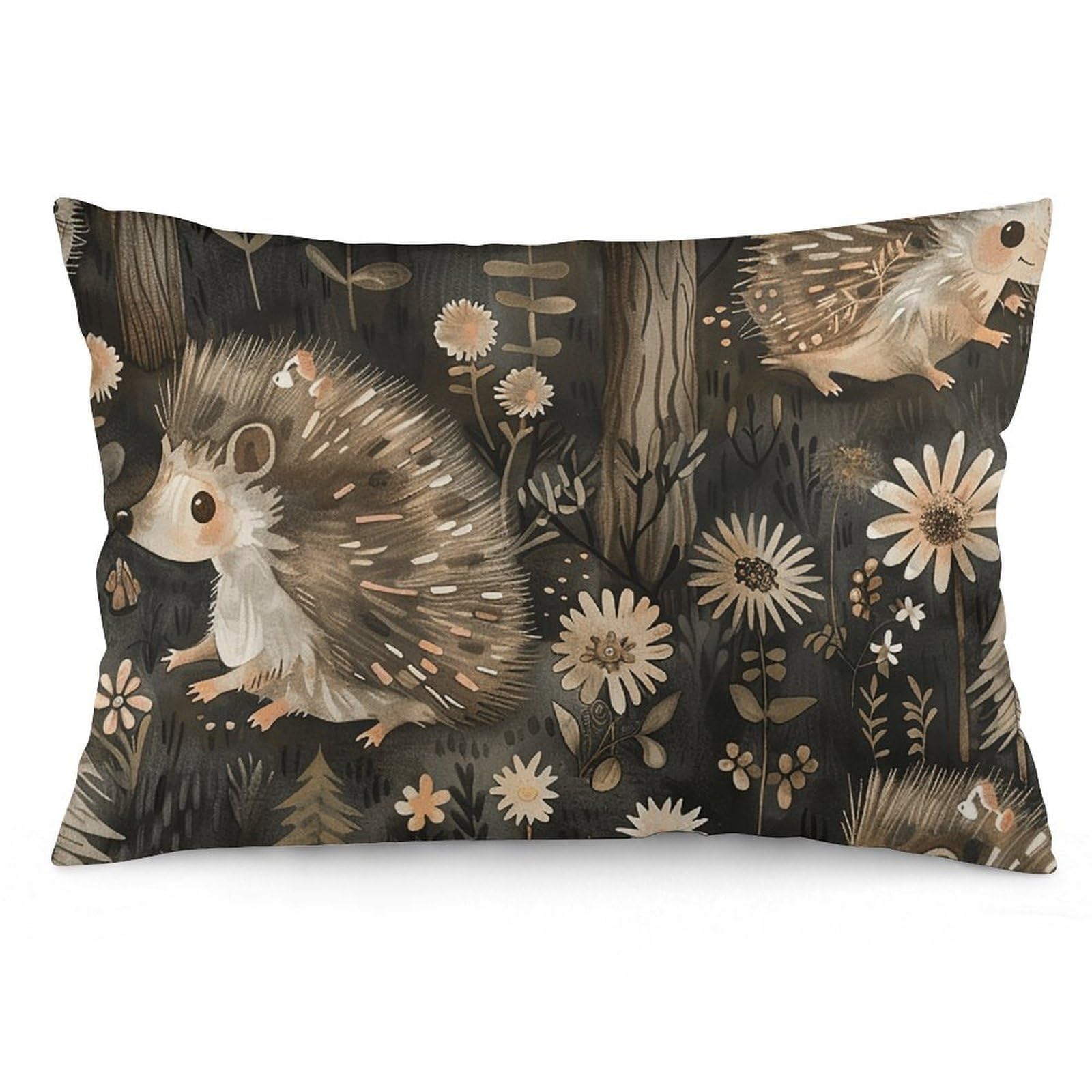 NTVOWPZO 2 Pack Decoration Throw Pillow Covers 12 "x20 Pillowcases Covers Gray Hedgehog Pillowcases Modern Farmhouse Home Decor Sofa Cushions Covers for Couch Bed Living Room