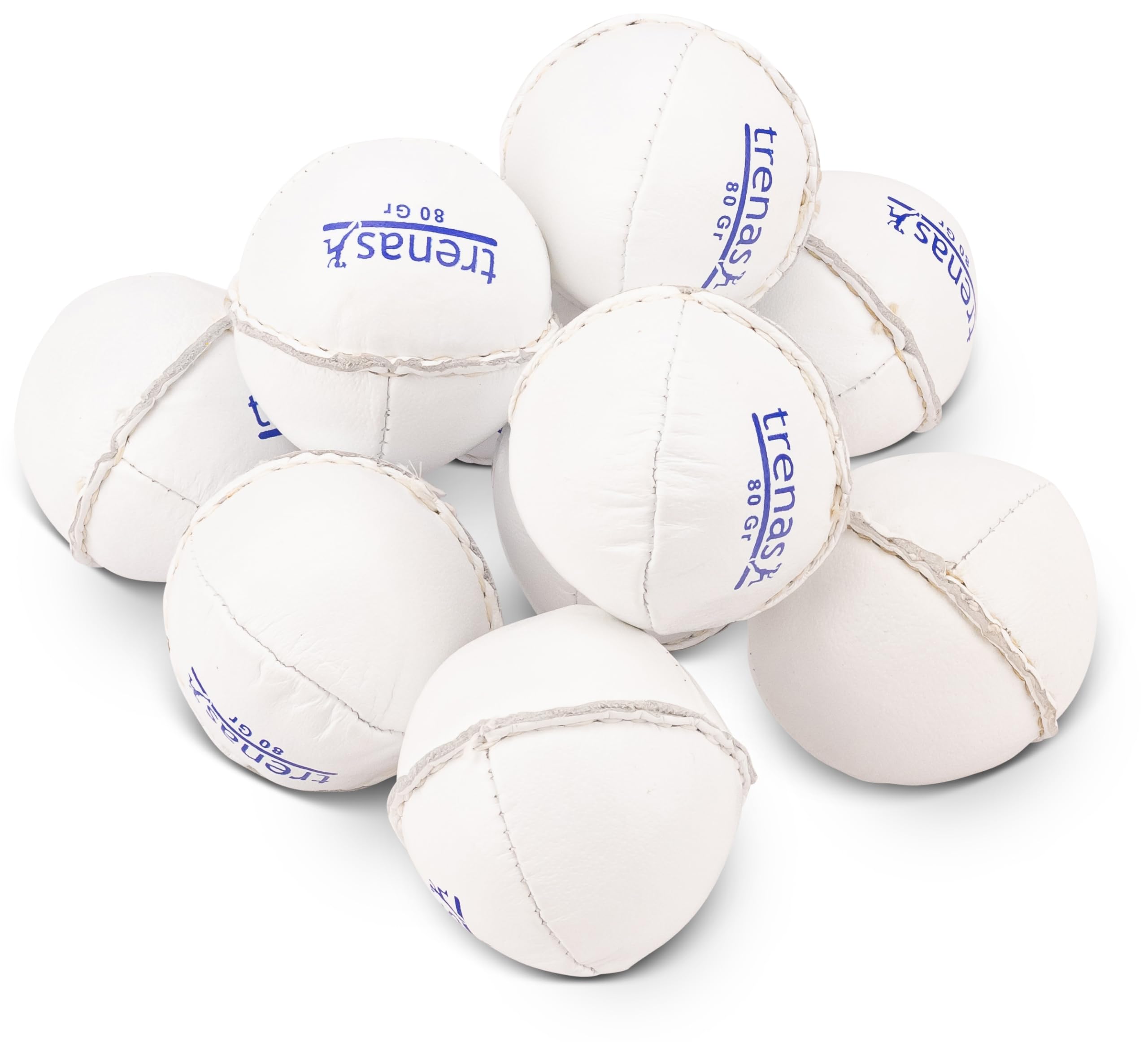 TRENAS 10 Stück Schlagball aus Leder - 80 Gramm - Für Wettkampf und Training