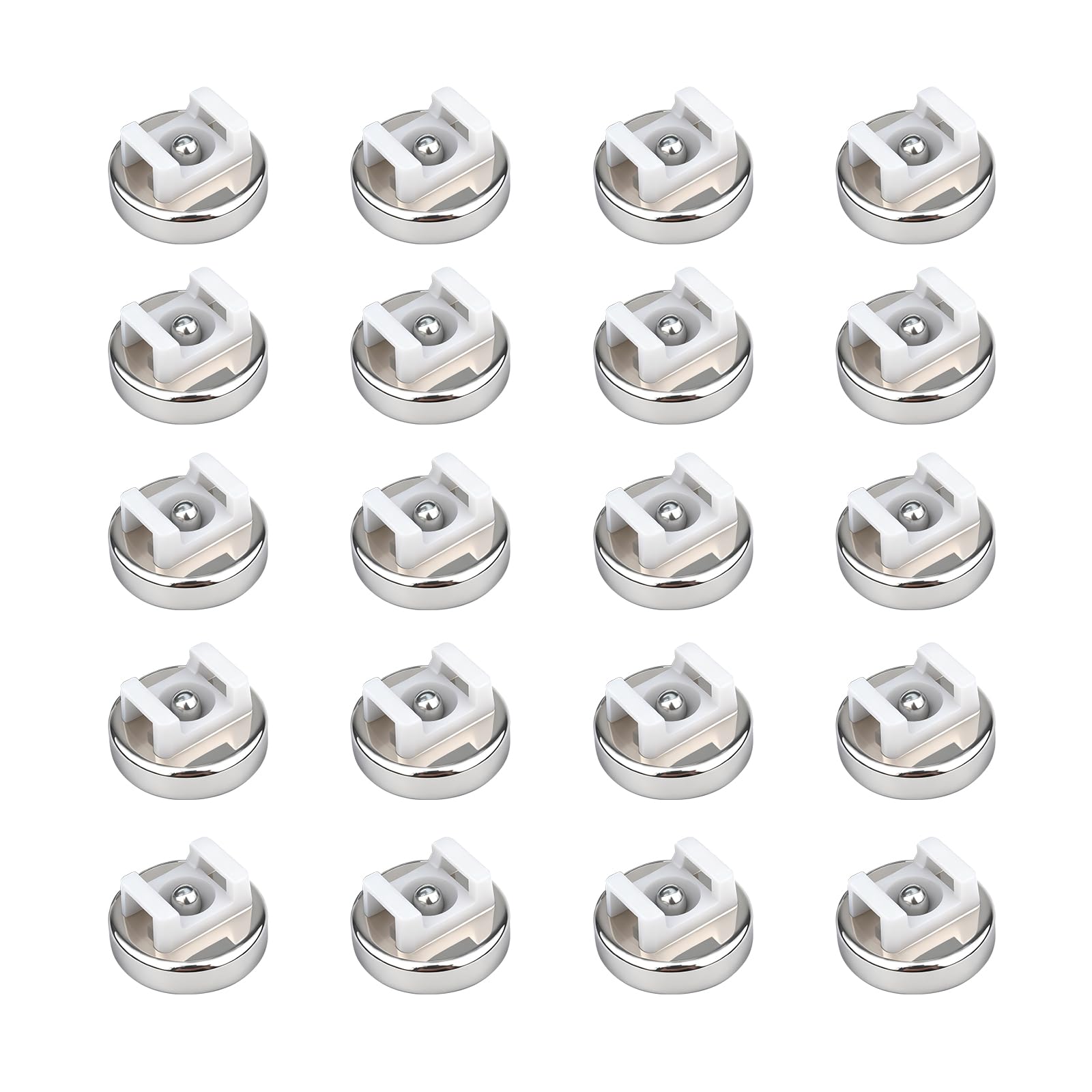20pcs Magnetic Cable Zip Tie Mounts, 16mm/20mm/25mm Base Stronger-Magnetism Multipurpose Cable Holder Organizer Wire Management Base for Home Office Marine Electrical Wiring (16mm for 8kg)