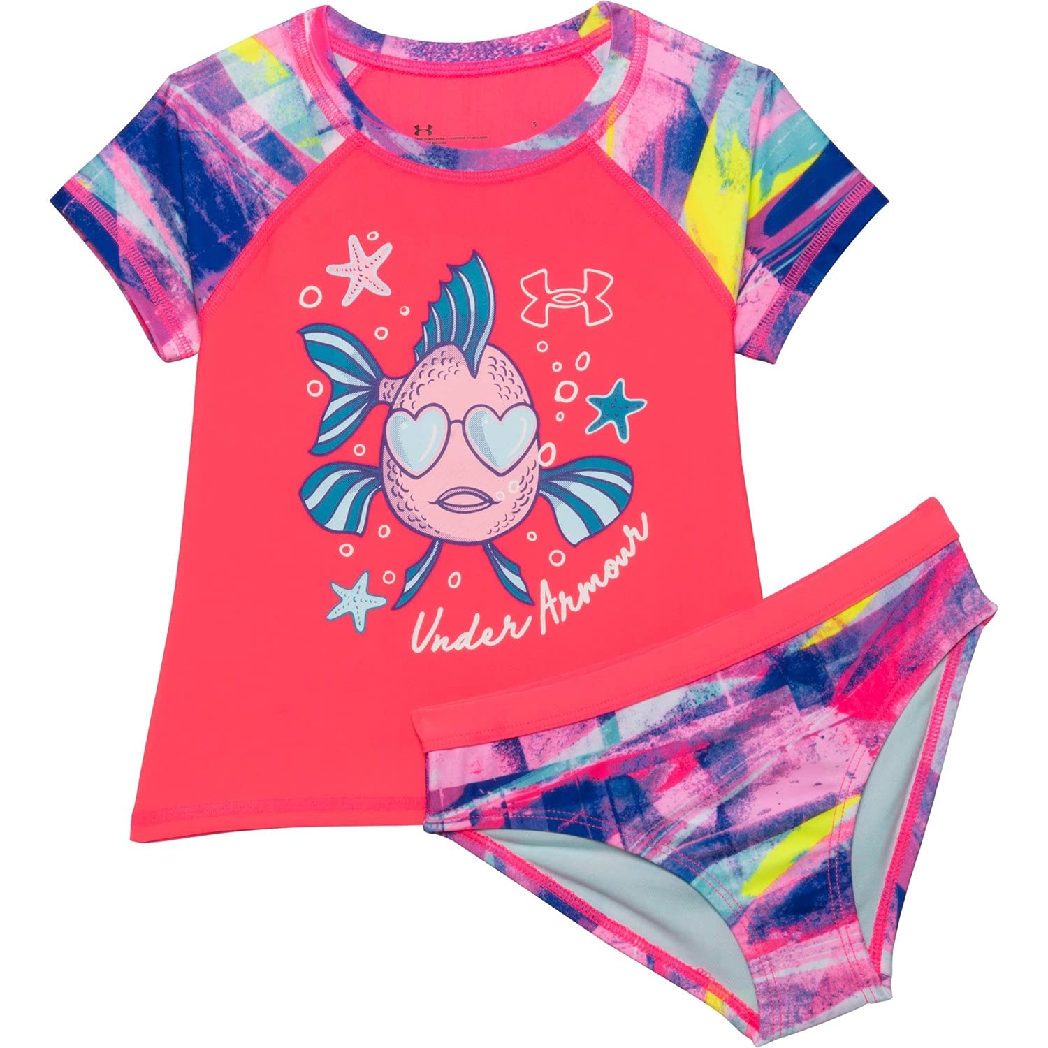 Under Armour Girls' Rashguard Set (14, Cerise)
