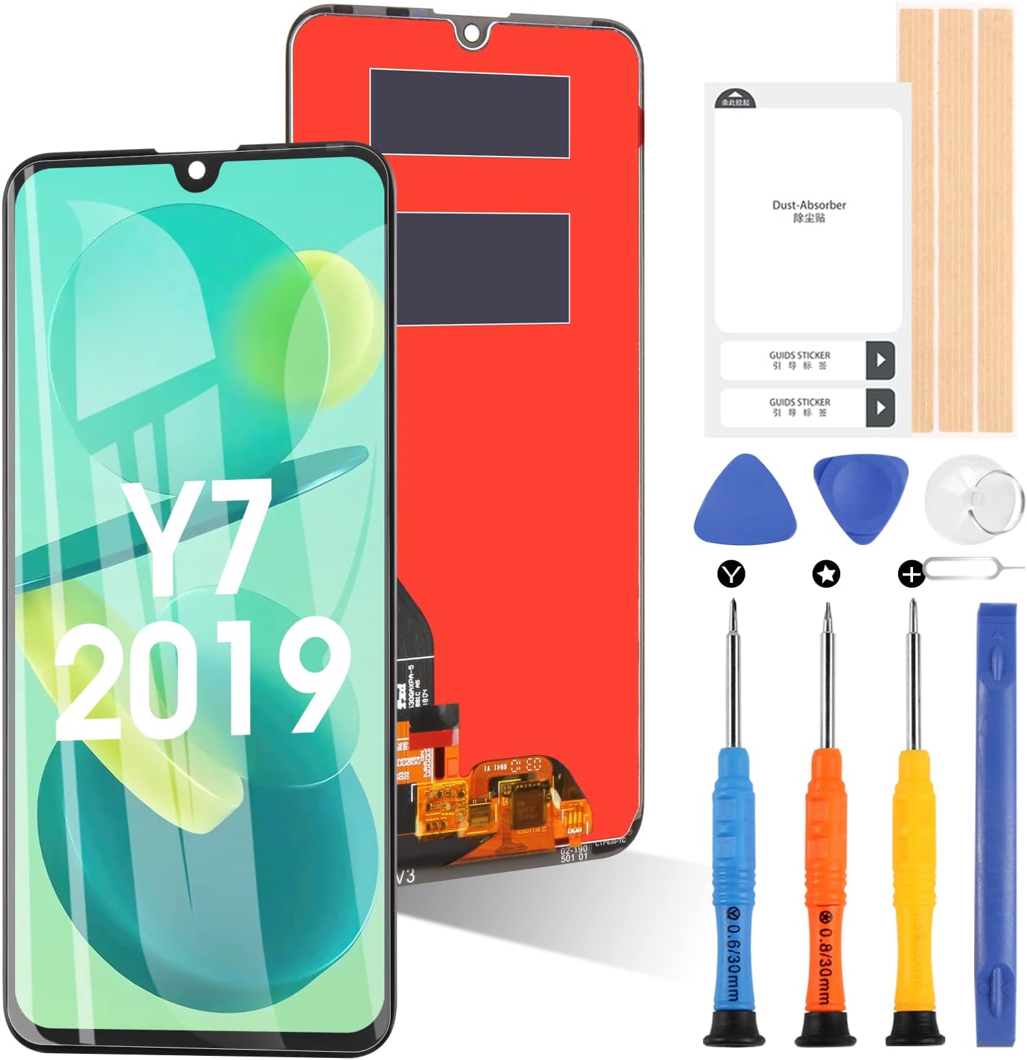 Screen for Huawei Y7 2019/Y7 PRO 2019/Y7 Prime 2019 LCD Display Touch Screen Digitizer Repair Replacement Parts with Tools (Black)
