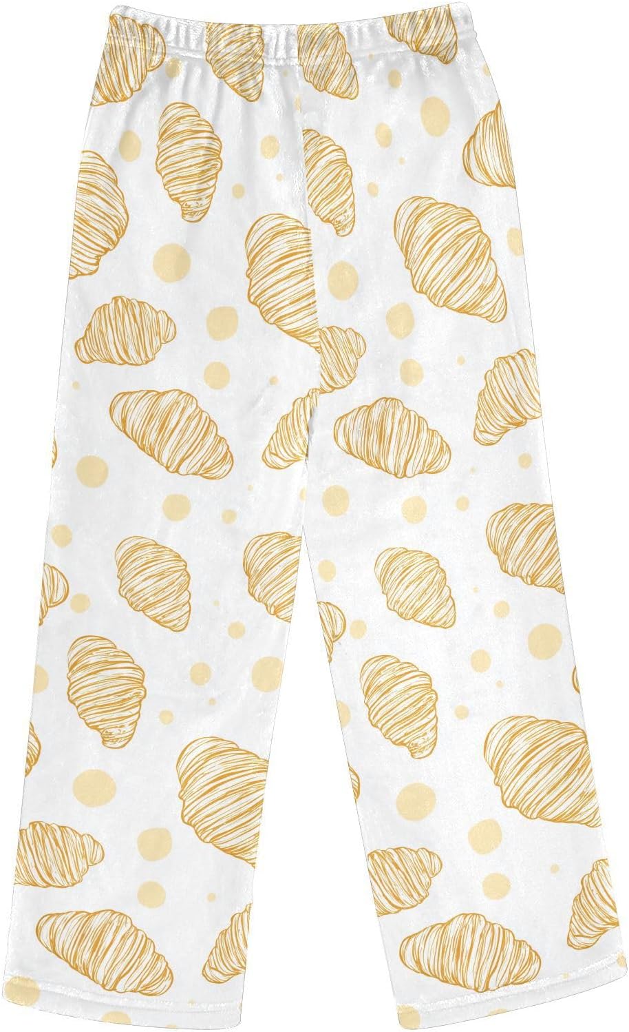 Croissant Line Art Boys Pants for Kids Fleece Bottoms Long Jogger Pants Trousers with Pockets Size 6-14Y