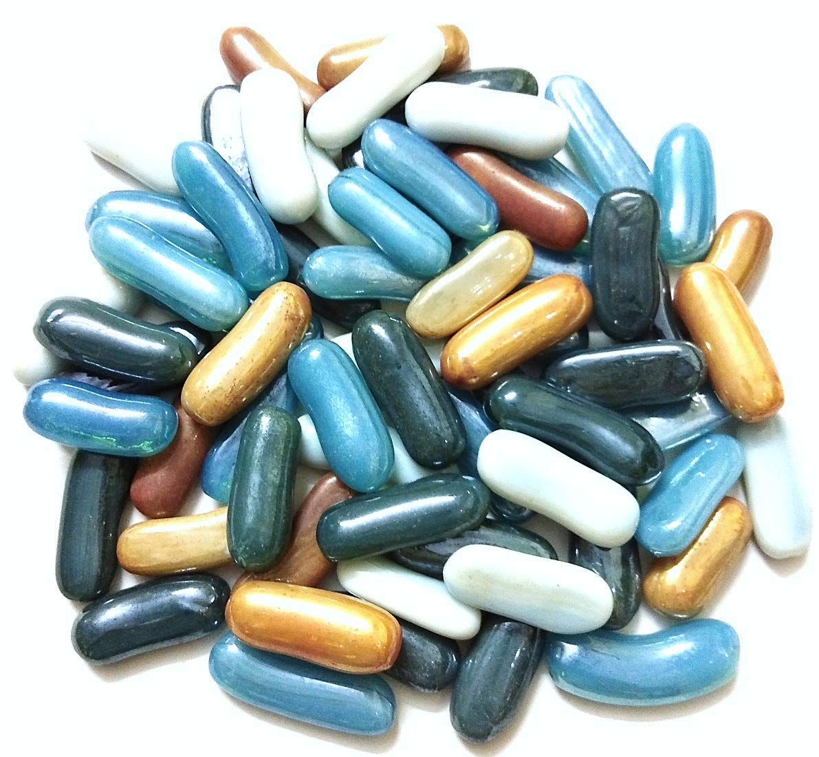 DS1 Multi-Colored Milky Capsule Glass Pebbles/gravels/Stone/Beads for Aquarium, Table, vase, Fountain, Approx 65 Pieces (B07YG1J8JB) Amazon Price History, Amazon Price Tracker