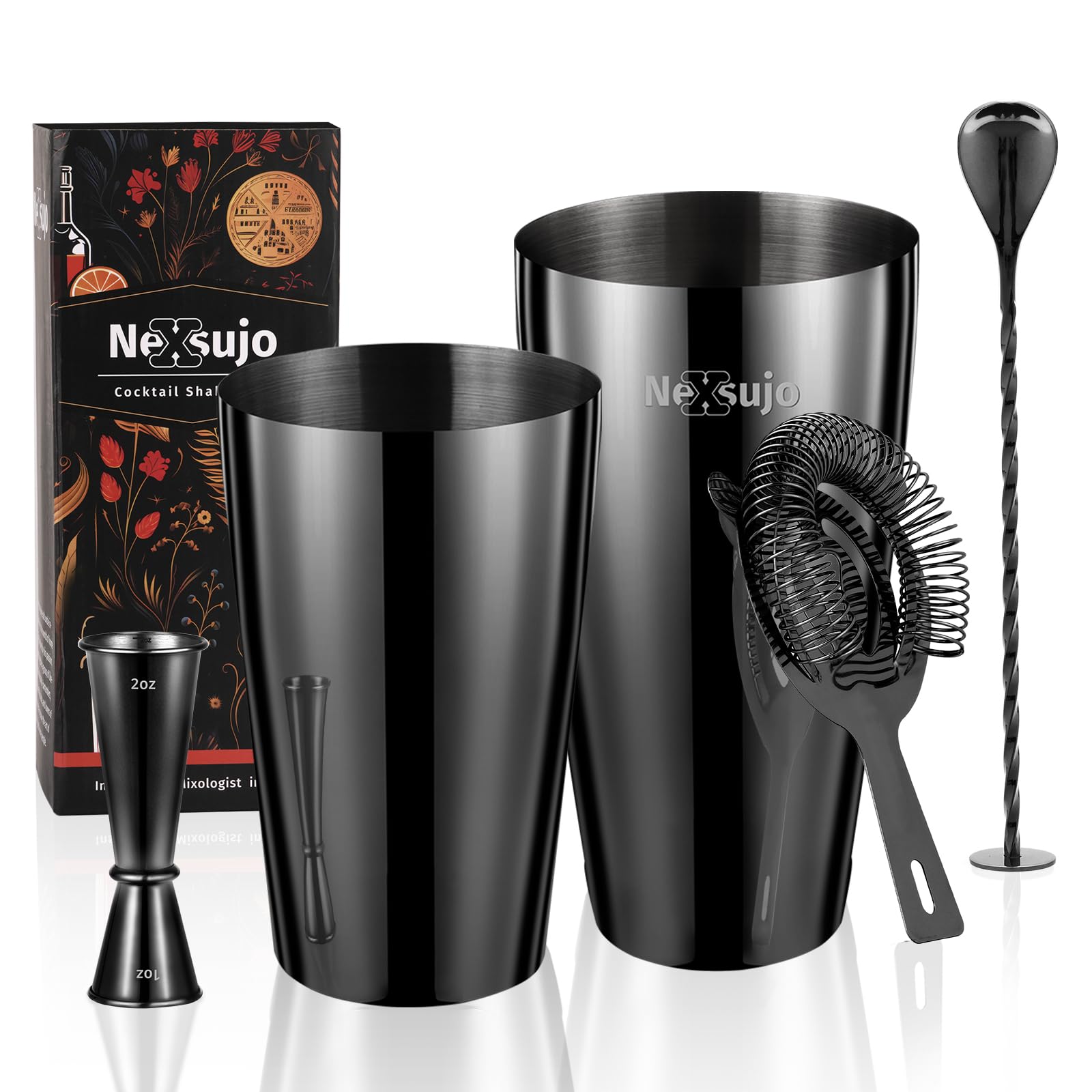 Boston Cocktail Shaker Set, 4-Piece Bar Tools Set, Ideal for Bar — Amazon image 10