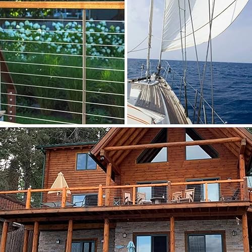 Miniatura 5 de Cable de acero inoxidable de 18 pulgadas para avión con cortador de cables, cable de cubierta T316 para barandillas de cubierta, barandillas de