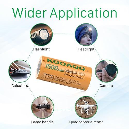 Miniatura 4 de [1500mAh] 2025 Nueva versión 2025 IMR 18350 NI18350A 3.7V botón superior batería recargable para dispositivos domésticos y empresariales, paquete de