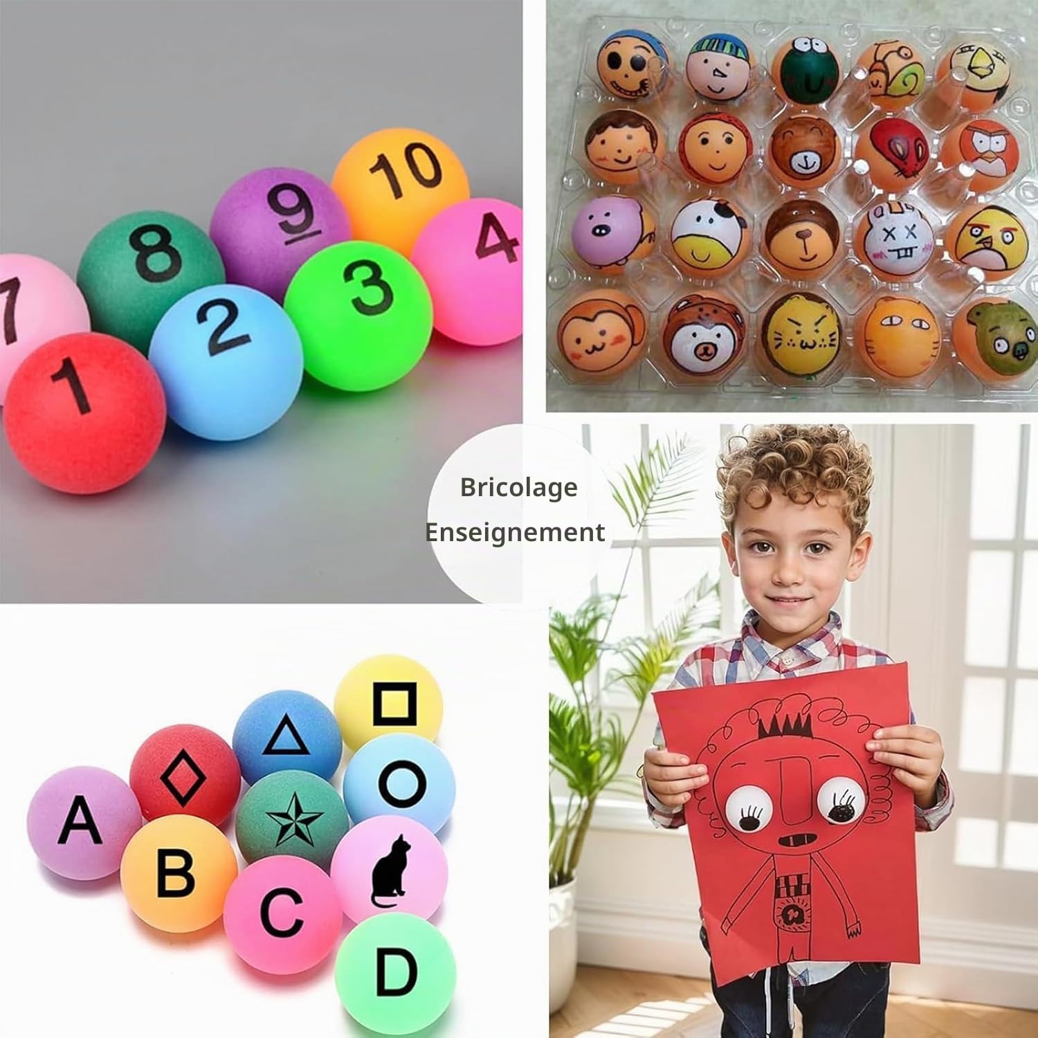 60 PCS Balles de Tennis de Table,40 mm Balles de Tennis de Table Colorées,Balles de ping-Pong Amusantes,Balles de Ping-Pong Colorées Durables,Balle de Ping Pong pour Adultes et Enfants