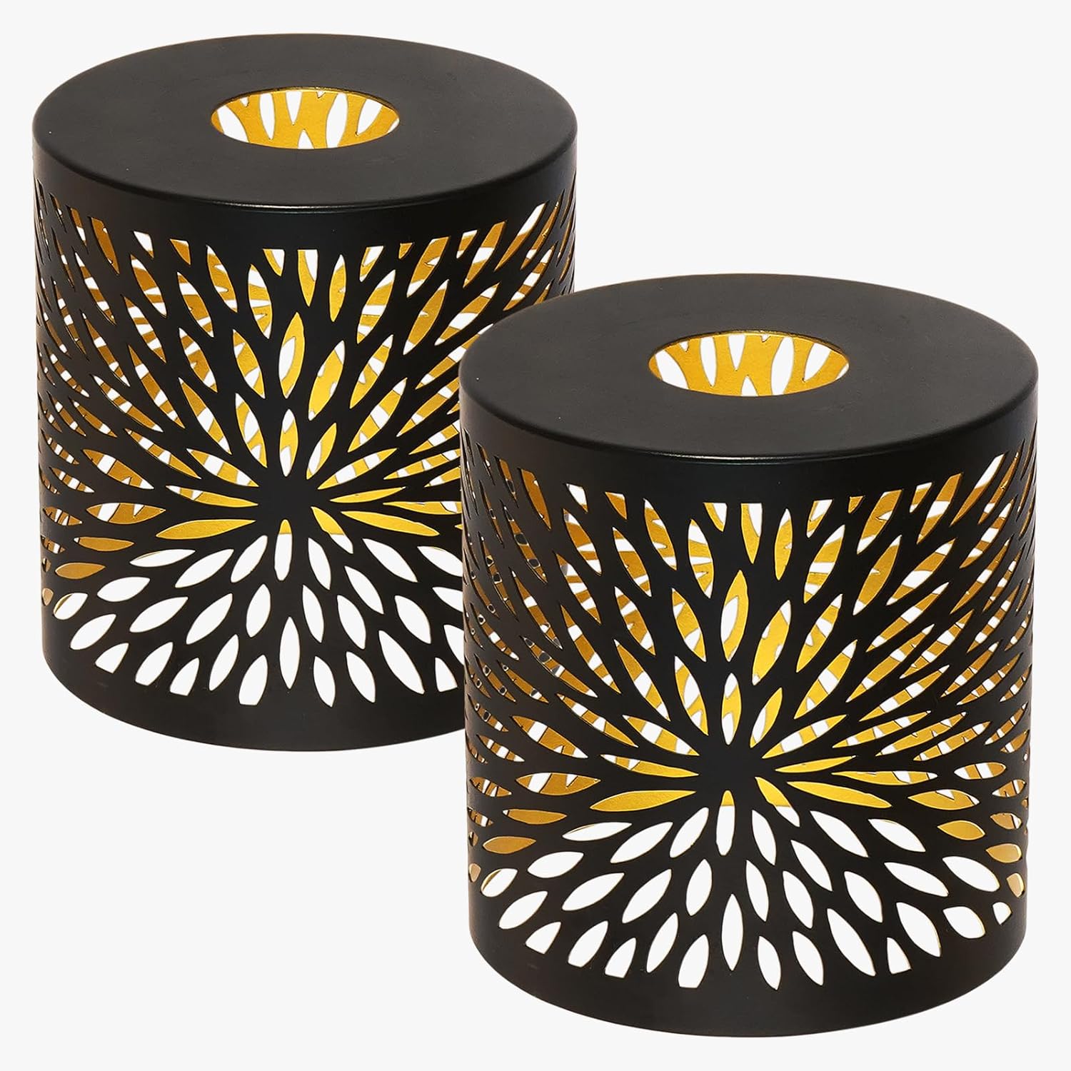 Metal Pendant Lamp Shades Set of 2, Cylinder Lamp Shade Light Fixture Replacement Metal Globe with 1-5/8-Inch Fitter Opening, Diameter 4.75” Height 5.0"