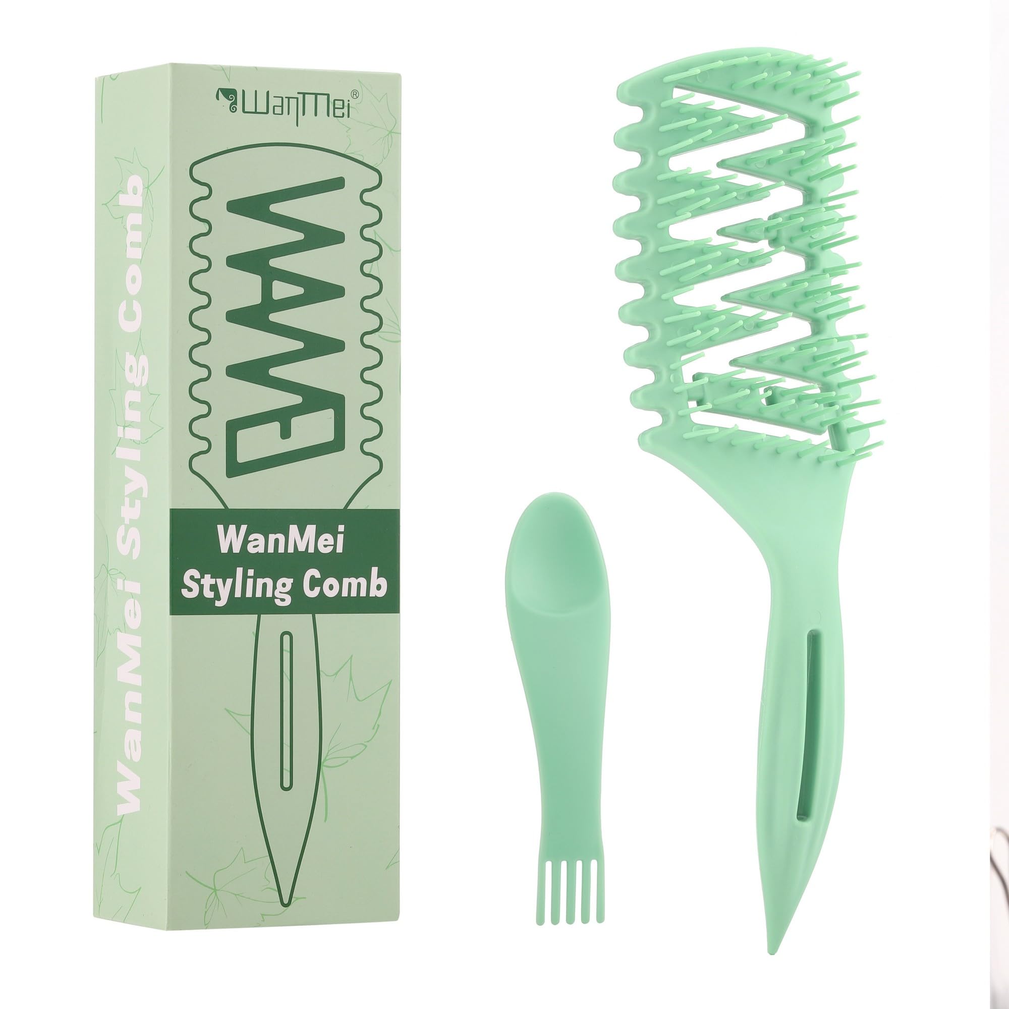 Vented Hair Brush, Detangler Brush for Curly, Thick, and Straight Hair, Dry and Wet Hair Brush for Detangling, Styling, Defining and Shaping (Green)