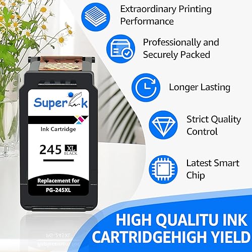 Miniatura 4 de SuperInk Cartucho de tinta remanufacturado 245XL compatible con Canon 245 XL PG-245XL para PIXMA MG2520 MG2920 MG2922 MG2924 MG2420 MG2522 MG2525