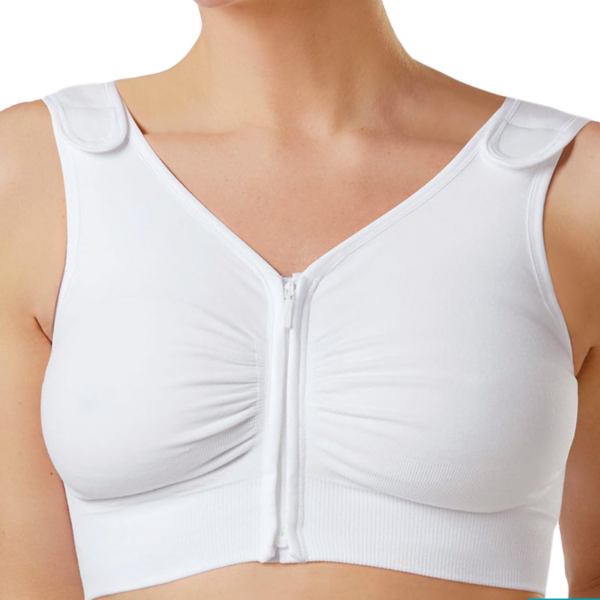 Regisseno Post Surgery Bra, recommended following breast surgery for comfortable support and compression. Seamless design available in 5 sizes.