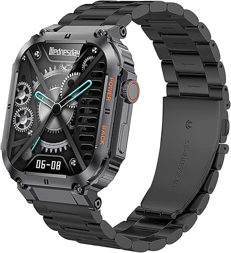 Compatible con correas de reloj inteligente LIGE K57, correas de repuesto de metal de acero inoxidable Lamshaw compatibles con relojes inteligentes