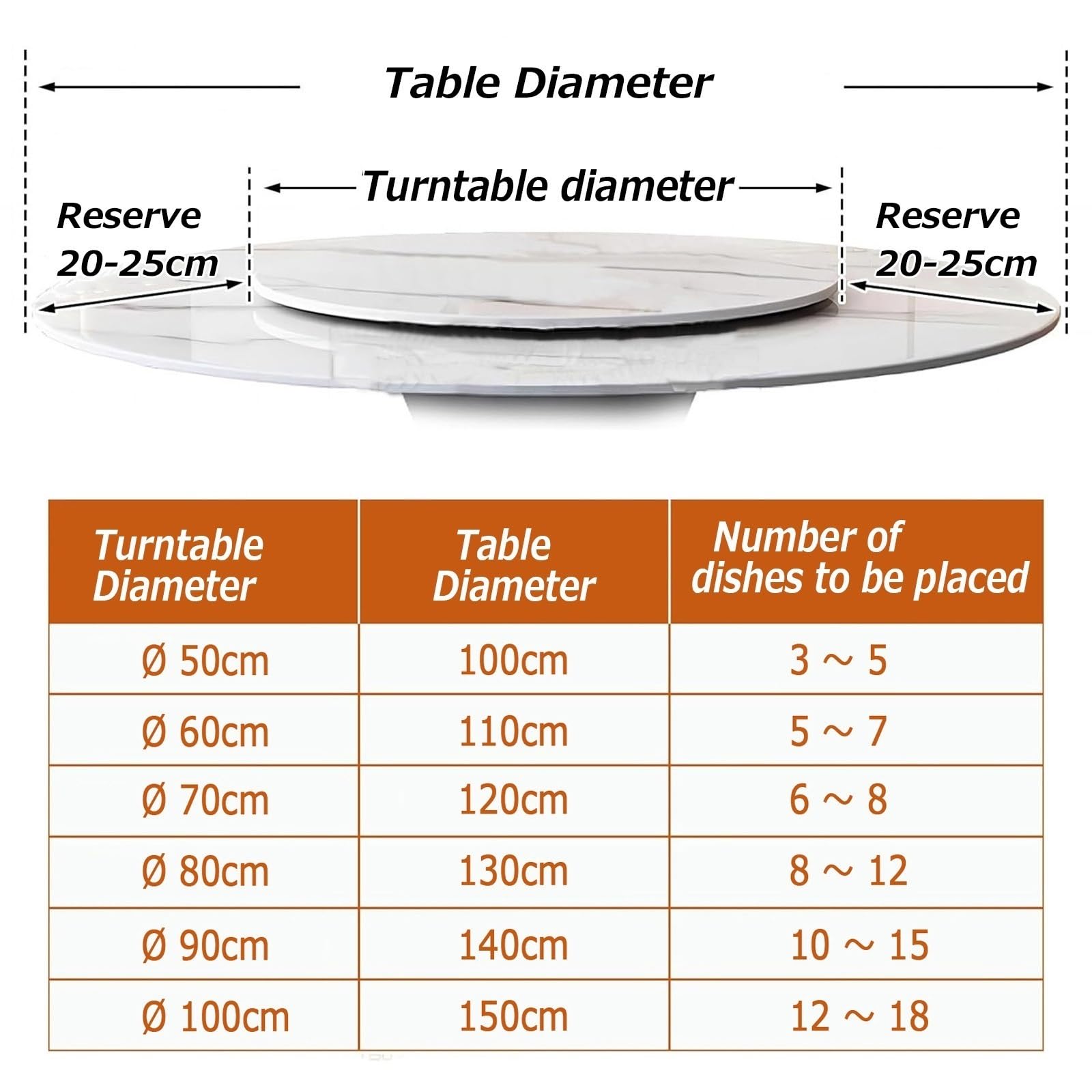Drewniana taca do serwowania Lazy Susan, okrągły talerz obrotowy Ø50-90 cm, ciche kółka, gramofon 360°, na stół jadalny, duży talerz do serwowania na imprezy i spotkania