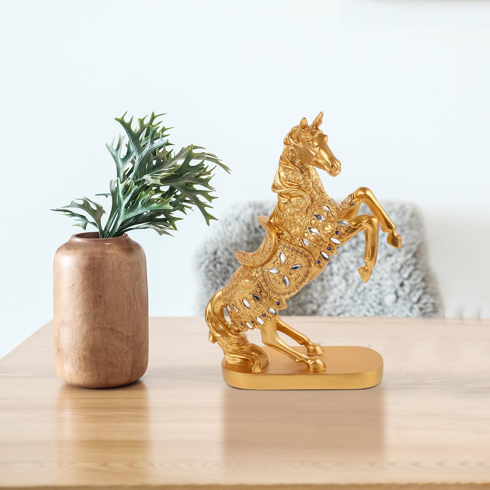 Statuetta Decorativa di Cavallo in Resina, Statua da Tavolo