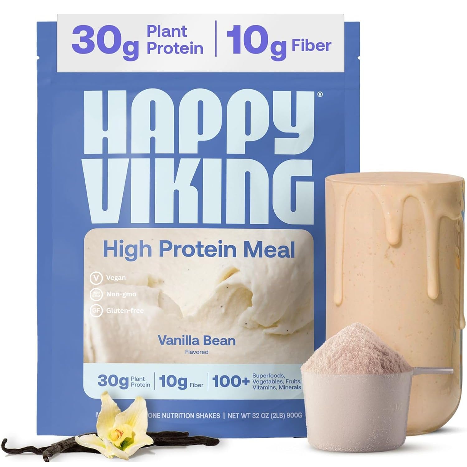 Amazon.com: Happy Viking Plant-Based Vegan Protein Powder +100