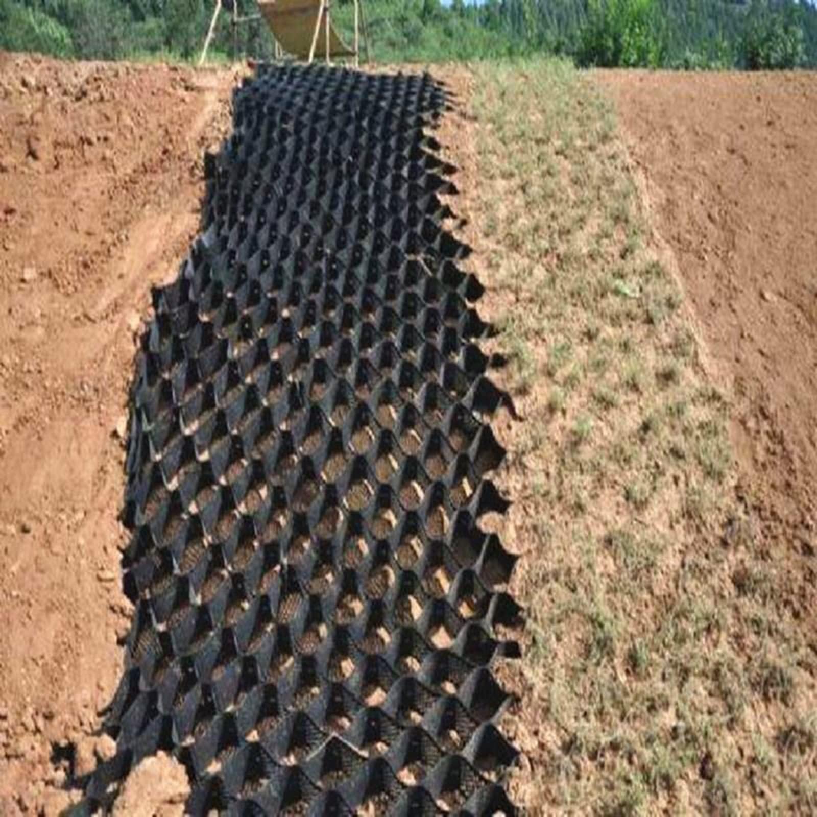 Slope Grid Erosion Control, Steep Hillside Driveway Grids/Geogrid for Retaining Wall Wet Clay Area, Pea Gravel Stabilizer Ground Foundation 2 Inch (Color : W x L, Size : 3x4 m/10x13 ft)