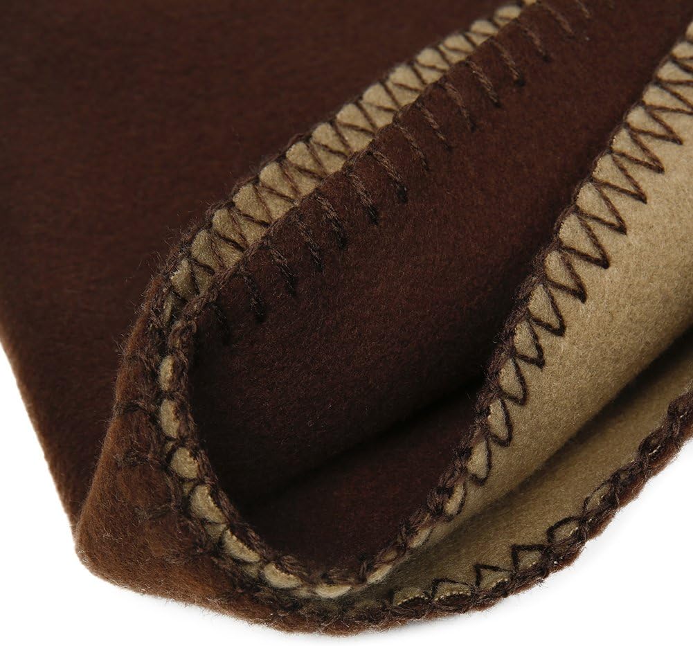 DOZZZ Two Sided Reversible Throw Blanket Ultra Soft Brush Fleece Fabric, Super Warm Fleece Blanket, Machine Washable Blanket Queen Size 90 x 90 Inch, Brown