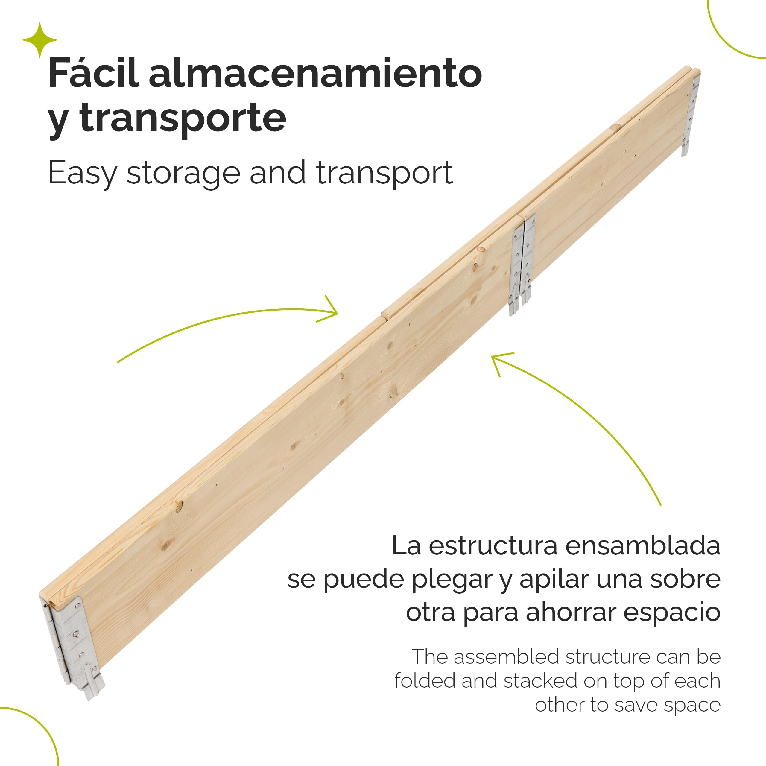 Garronda Jardinera Elevada de Madera Natural – Set de 3 Huertos Urbanos para Jardín y Terraza, Apilables y Modulares, Ideal para Cultivo de Plantas, Flores y Hierbas, GD-0140 (120x80 80x60 80x30 cm)