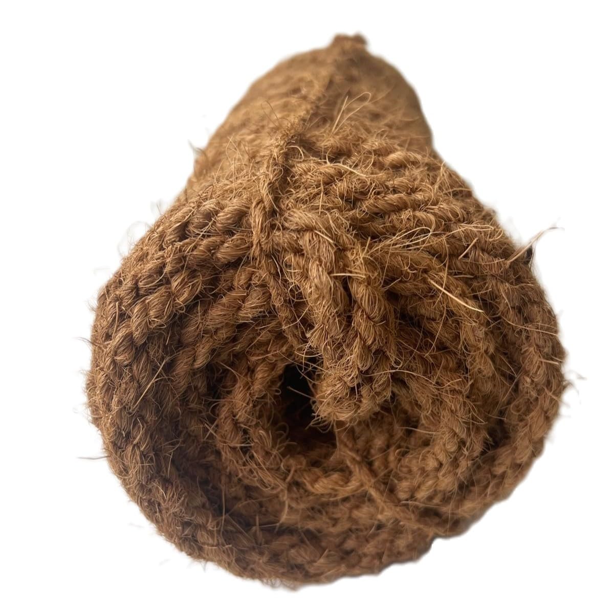 Cuerda de Fibra de Coco Natural 100% Ecológica para Jardín, Mallas/Toldos de Sombreo, Pérgolas, Patio, Terraza y Manualidades – Resistente y Biodegradable (Ø 18 mm 25 m)