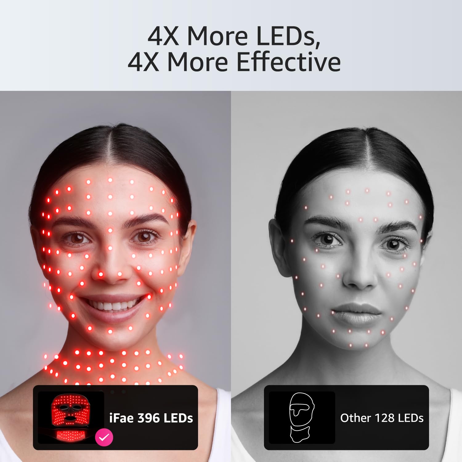 Red Light Therapy Mask for Face and Neck, 7 Colors with NIR Led Face Mask Light Therapy with Eye Protection and Remote, Rechargeable Ergonomic Design for True Anti-Aging Skincare at Home Black - Image 6
