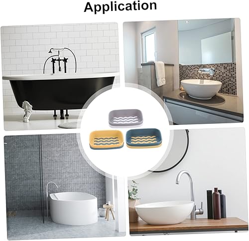 Miniatura 6 de Cabilock Soporte de esponja para fregadero, 3 piezas, para fregadero, jabonera de plástico, jabonera para ducha, caja de jabón, ventosa, jabonera de