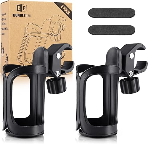 Paquete de 2 portavasos para cochecito, portavasos universales para cochecito, organizador de botellas ajustable para bicicletas, carritos,
