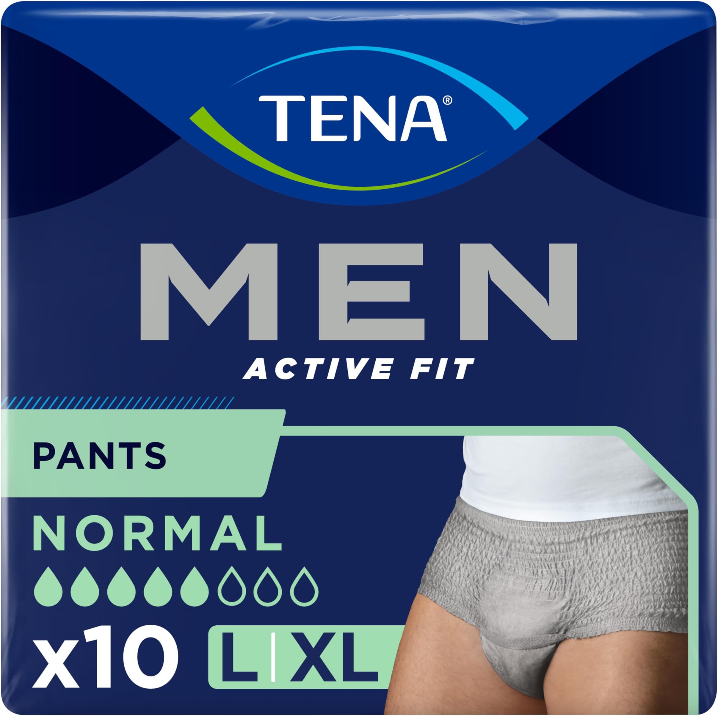 Tena Men Active Fit Normal Grey (Large/XL) Pants - 10 Pieces