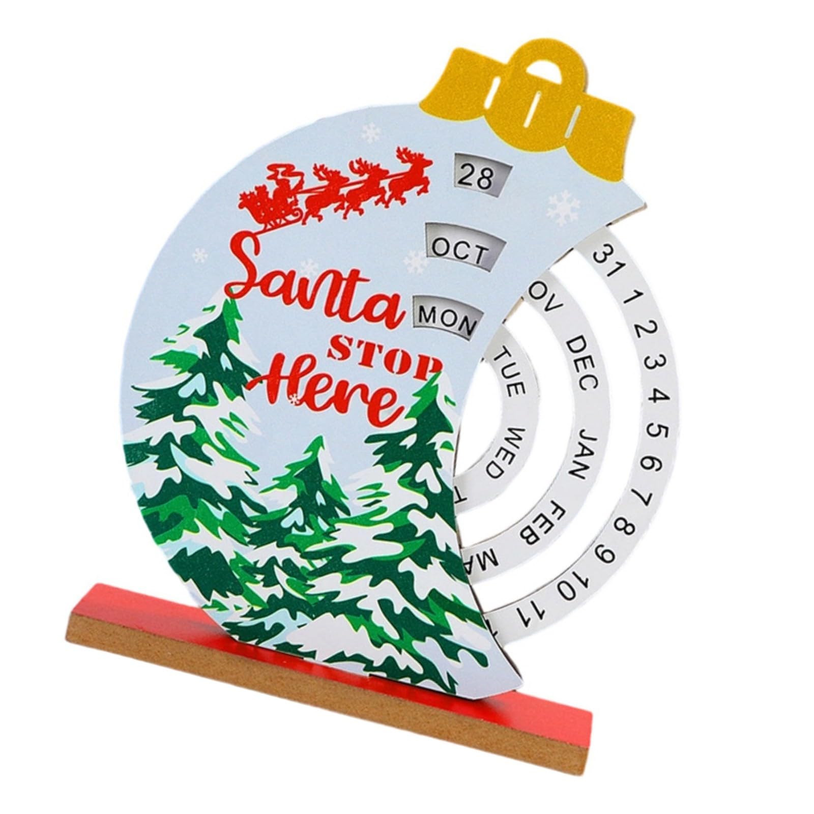 Elnwnnkc Wooden Christmas Advent Calendar Wood Countdown Calendar with Adjustable Dates Week Month for Festival Celebration Wooden Advent