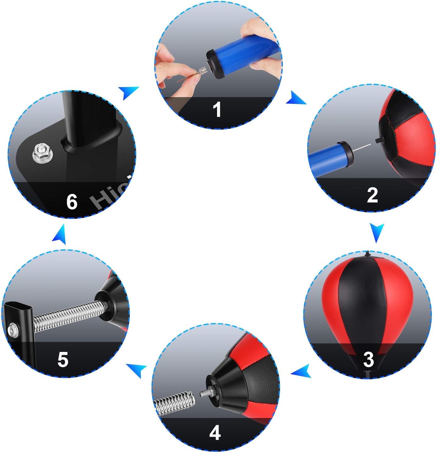 Hicient Punching Speed Bag for Boxing Wall Mount Speed Ball with Spring, Kids Adults Reflex Speed Punching Bag for Relief Stress,Training Boxing Sports (Crimson) : Sports & Outdoors