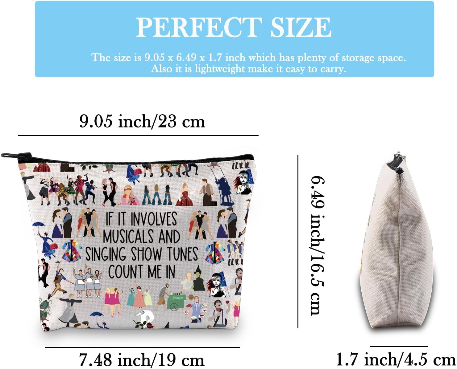 Musical Theater Gift If It Involves Musicals And Singing Count Me In Musical Makeup Bag (Involves Musicals Bag) - Image 2