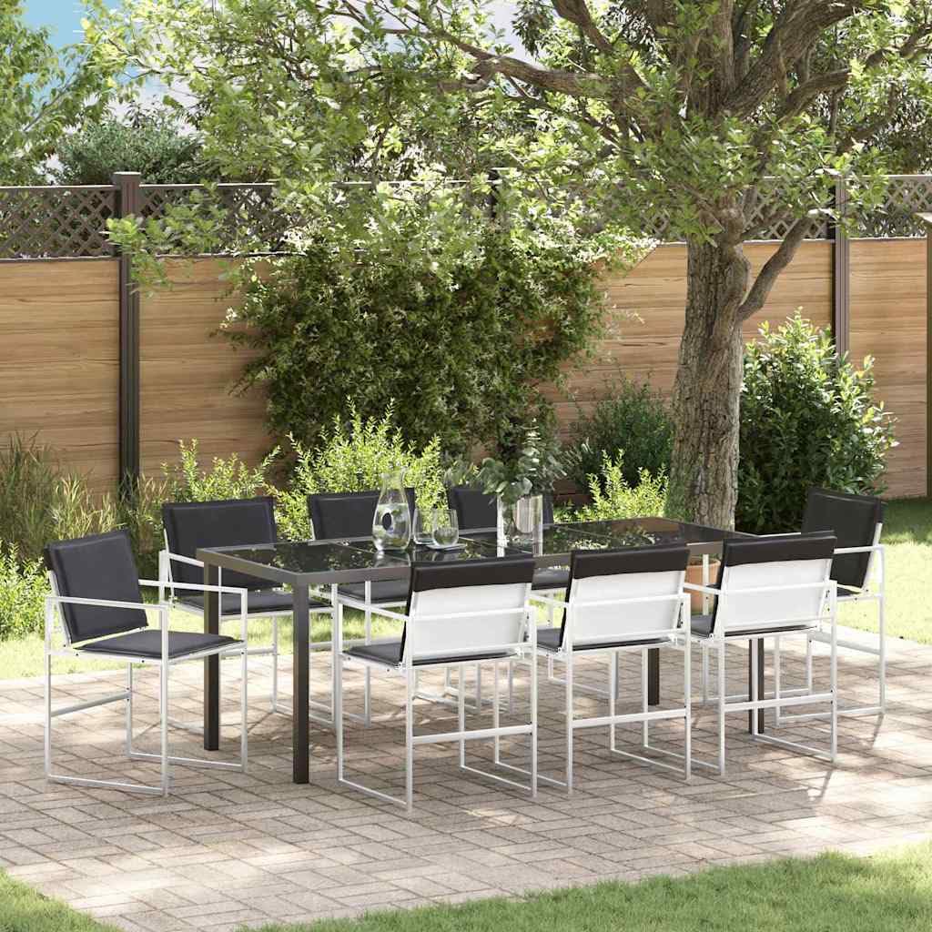 Ensemble Salle à Manger Jardin Durable Blanc Résistant aux Intempéries