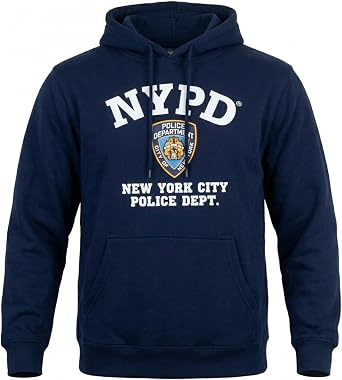 Artisan Owl New York Police Department Style Hooded Sweatshirt Souvenir Hoodie, NavyBlue