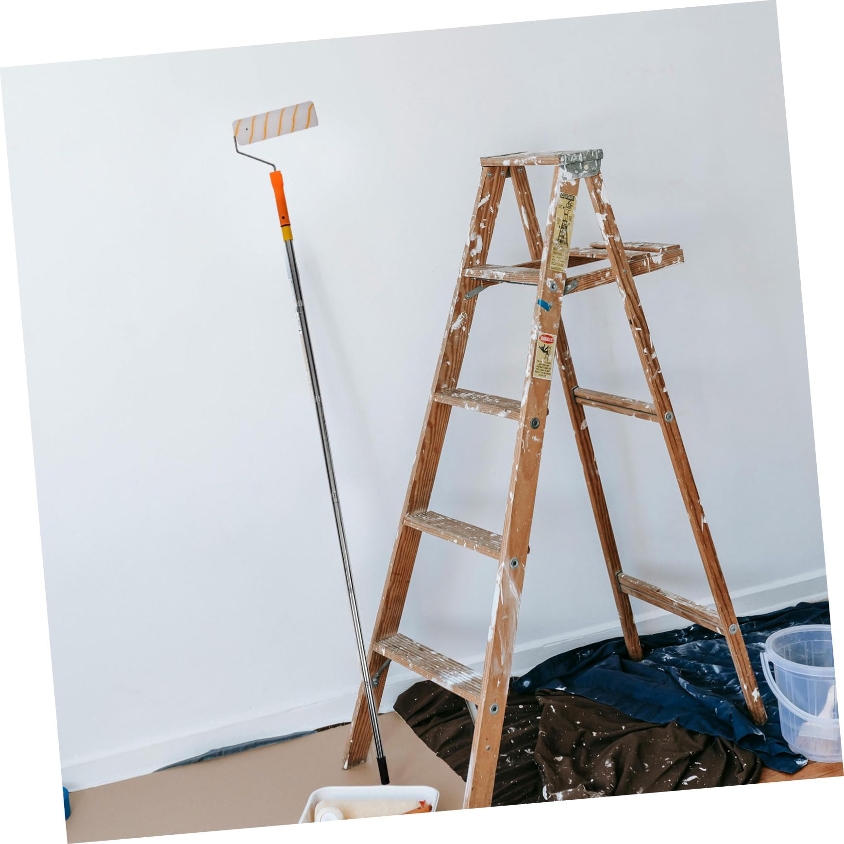 jojofuny Rullo per Pittura con Asta Telescopica 1,8m in Acciaio Inox e Plastica, per Imbiancare Pareti,