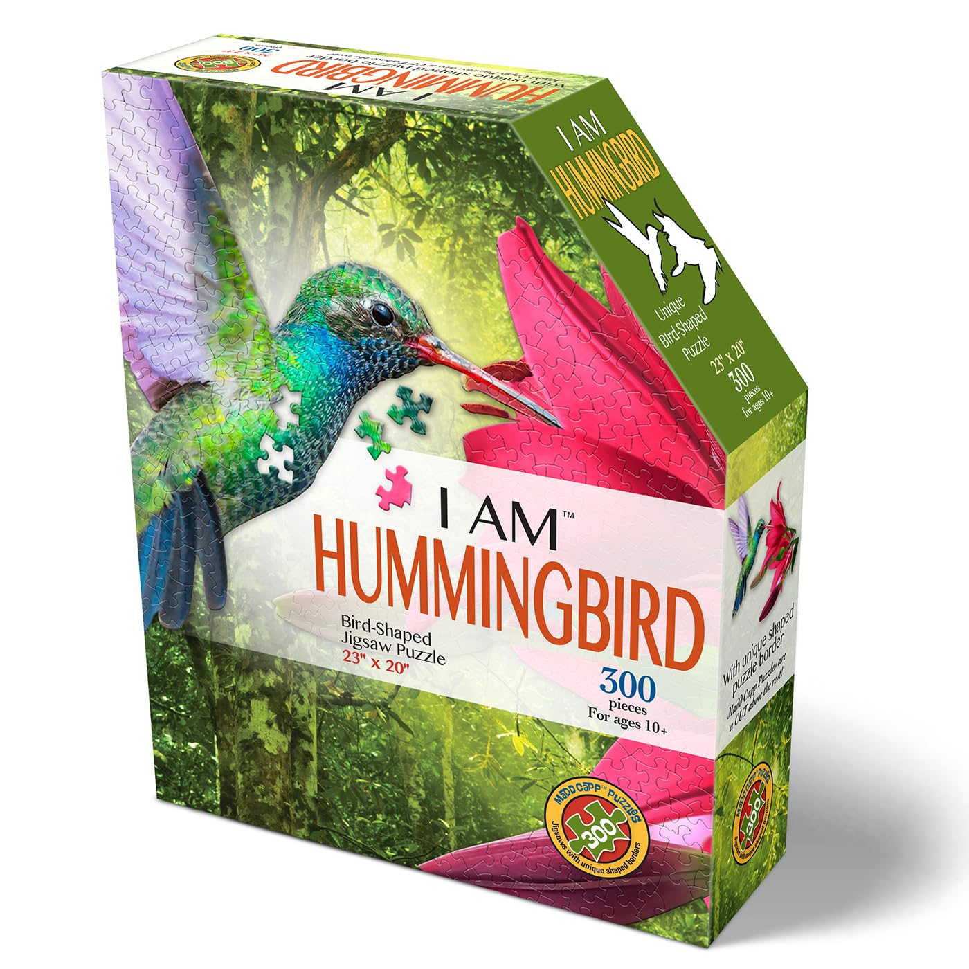 I Am Hummingbird 300-Piece Bird-Shaped Jigsaw Puzzle , Multicolored