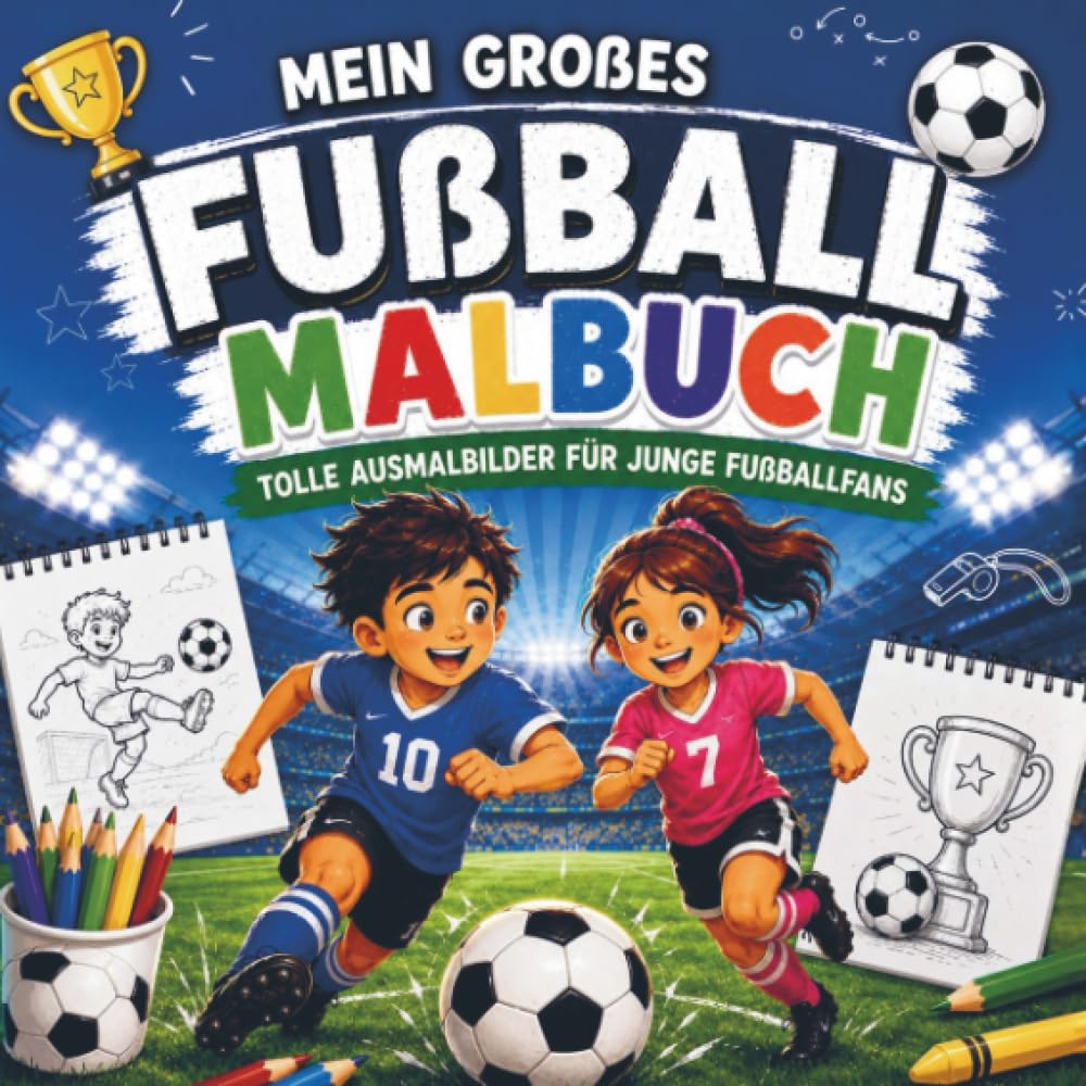 Tor! Mein großes Fußball-Malbuch: Tolle Ausmalbilder rund um Tore, Training & Teamgeist - ideales Geschenk für junge Fußballfans