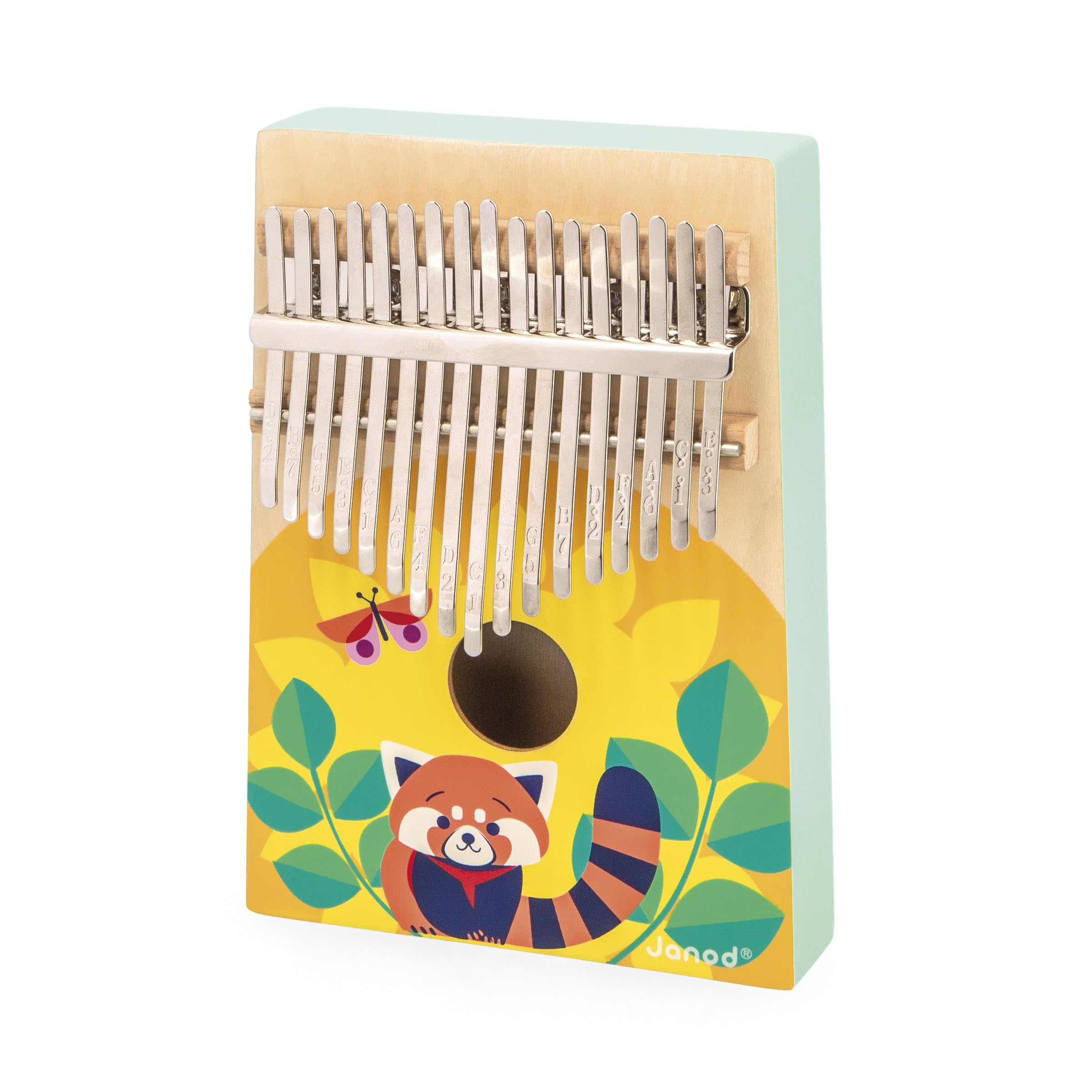 Janod - Wooden Kalimba - Musical Imitation Toy - 17 Metal Keys - Children's Kalimba With Soft Sounds - From 3 Years, J07659 - Image 2