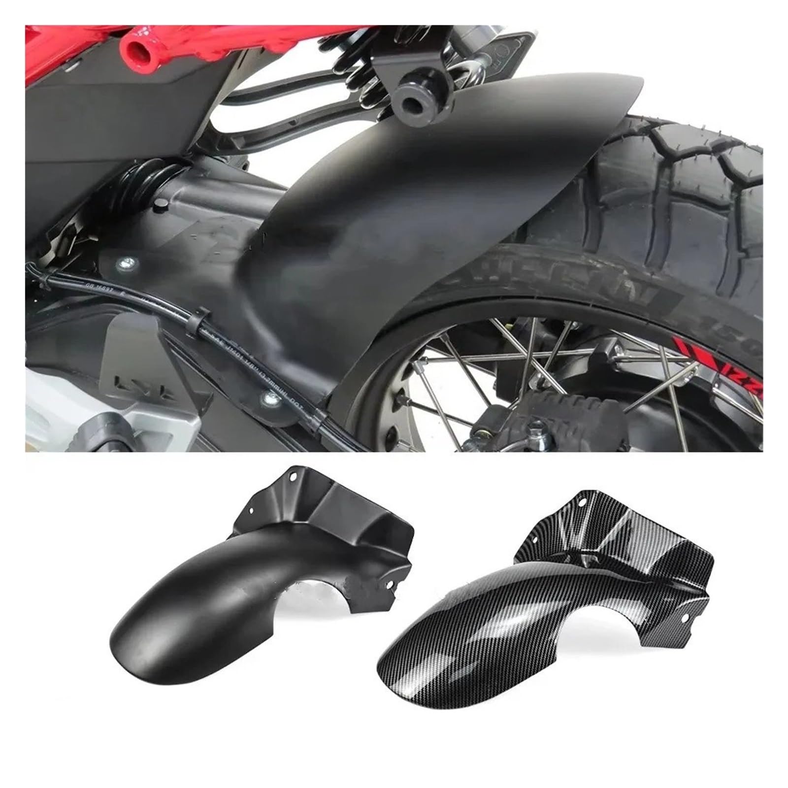 Motorrad-Kotflügel Für Moto Für Guzzi V85TT V 85 TT V85 TT 2019 2020 2021 2022-Motorrad Hinten Fender Huggers Splash Motorrad Schutzblech(Schwarz)