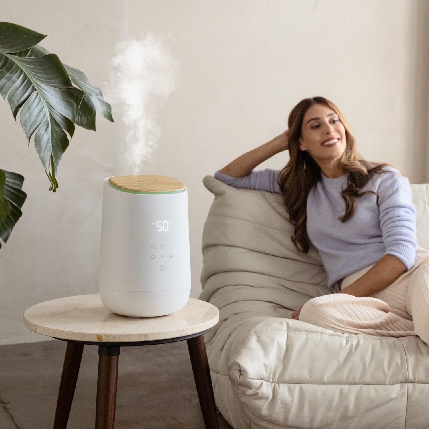Medisana AH 680 humidificador con ultrasonidos, nebulizador con temporizador, modo sueño silencioso, incluye esponjas aromáticas