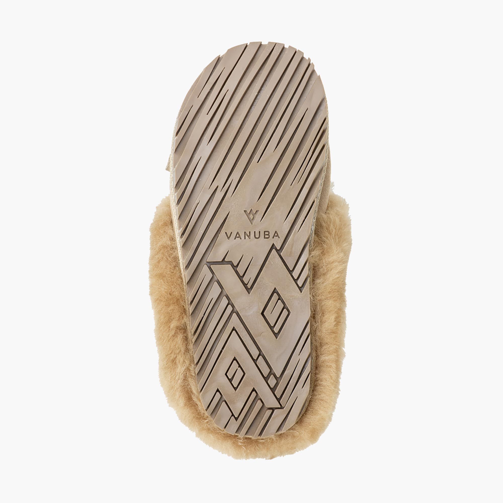 Vanuba Handgemacht Lammfell Warme Hausschuhe Damen Winter Slippers - Hauspantoffeln - Kuschel Pantoffeln Damen Plüsch - Damen Pantoletten Winter - Flache Slippers für Drinnen