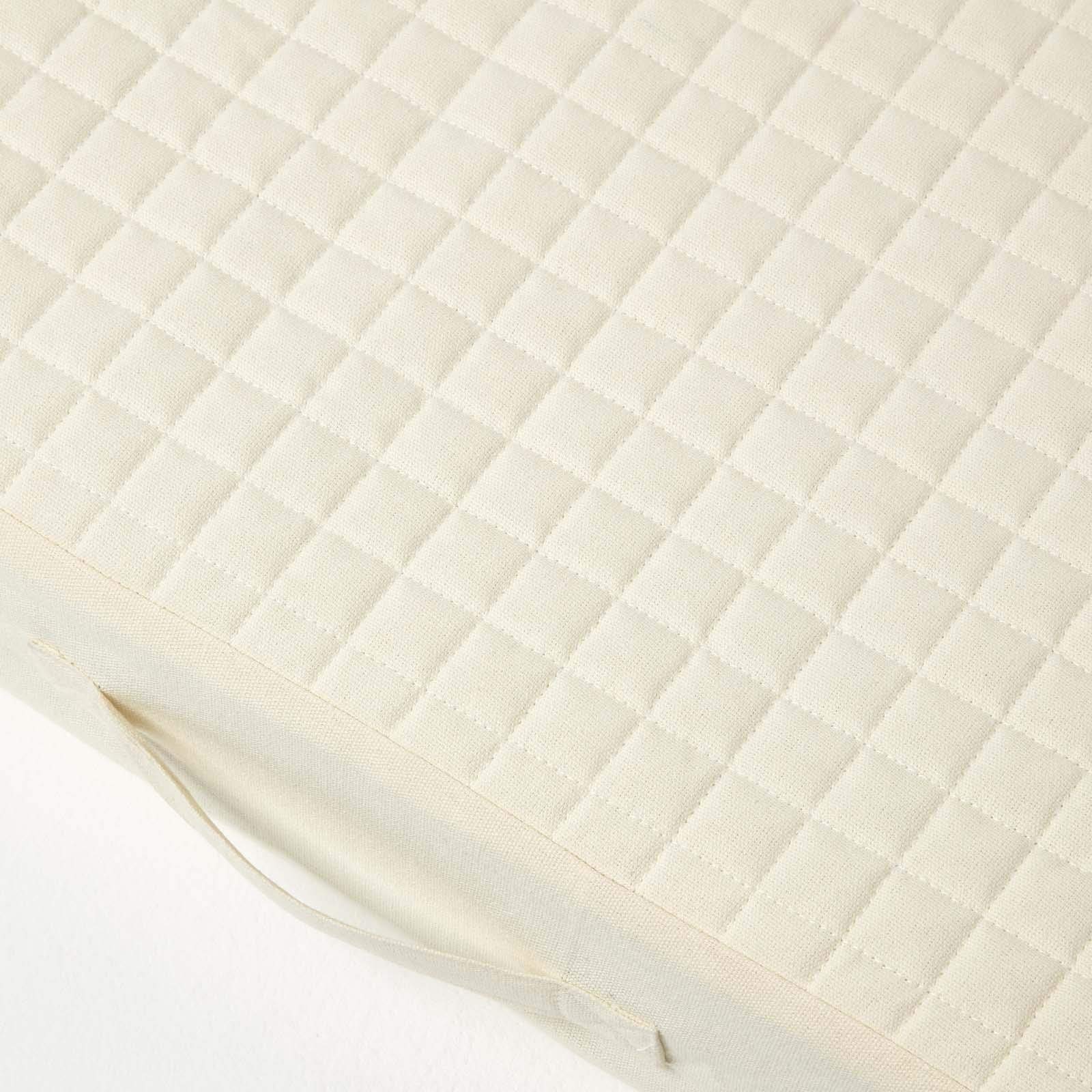 HOMESCAPES Cuscino imbottito crema 3 posti con fodera rimovibile 150 cm di lunghezza 10 cm cuscino ortopedico in schiuma ortopedica a tre posti con morbida fodera lavabile in 100% cotone