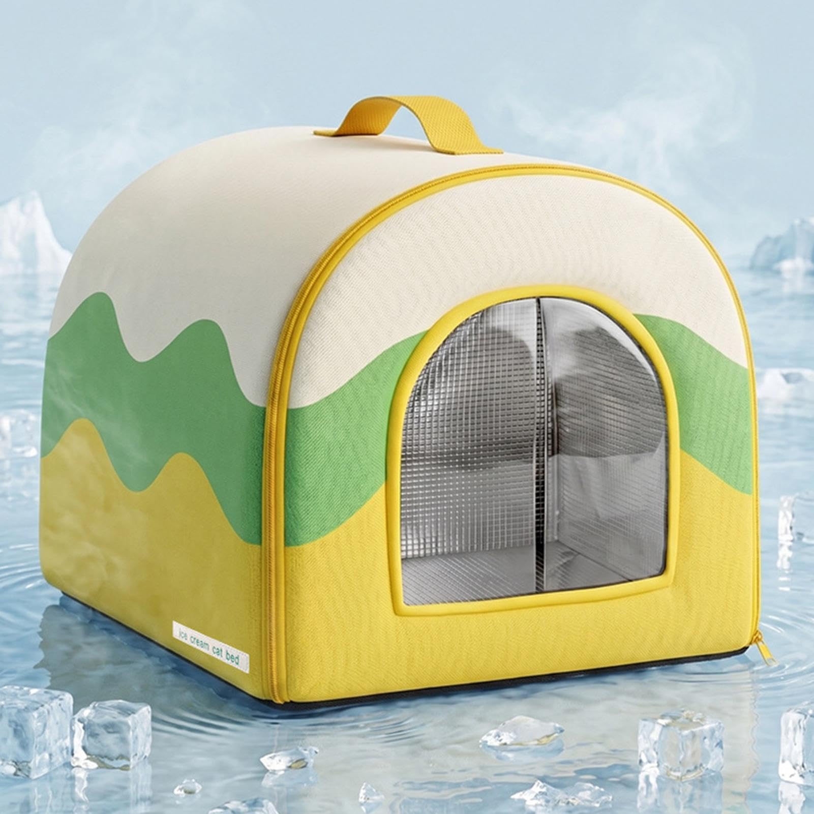 Casa Refrescante para Gatos Cueva para Gatos con de Hielo | Cueva Mascota Fría para Dueños Entrenadores Piso Hogar Oficina Dormitorio Sala Estudio Balcón Jardín